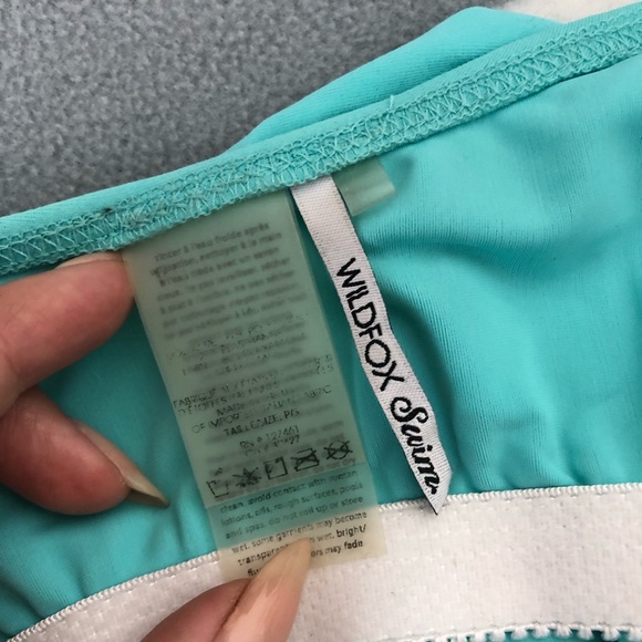 Wildfox Blue Morning Sunrise Logo Flounce Bikini - Picture 5 of 8